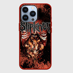 Чехол для iPhone 13 Pro Slipknot horror, цвет: 3D-красный