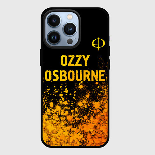 Чехол iPhone 13 Pro Ozzy Osbourne - gold gradient: символ сверху / 3D-Черный – фото 1