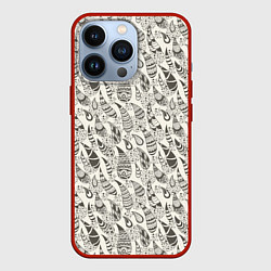 Чехол для iPhone 13 Pro Капля с этноузором, цвет: 3D-красный