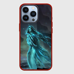 Чехол для iPhone 13 Pro Halloween - женщина призрак на кладбище, цвет: 3D-красный