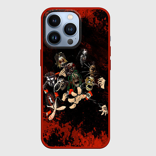 Чехол iPhone 13 Pro Slipknot art / 3D-Красный – фото 1