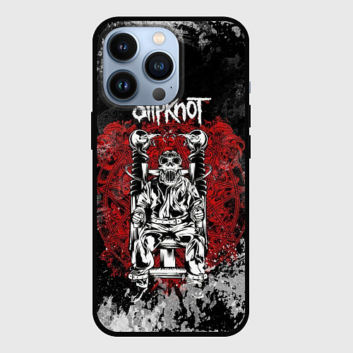 Чехол iPhone 13 Pro Slipknot скелет / 3D-Черный – фото 1