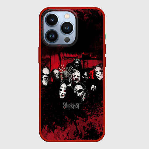 Чехол iPhone 13 Pro Группа Slipknot / 3D-Красный – фото 1