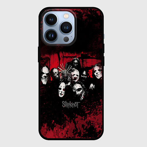 Чехол iPhone 13 Pro Группа Slipknot / 3D-Черный – фото 1