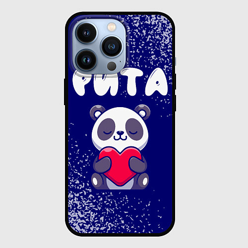 Чехол iPhone 13 Pro Рита панда с сердечком / 3D-Черный – фото 1
