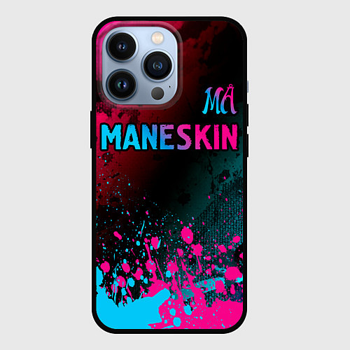 Чехол iPhone 13 Pro Maneskin - neon gradient: символ сверху / 3D-Черный – фото 1