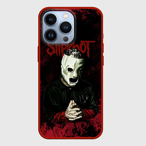 Чехол iPhone 13 Pro Slipknot dark art / 3D-Красный – фото 1