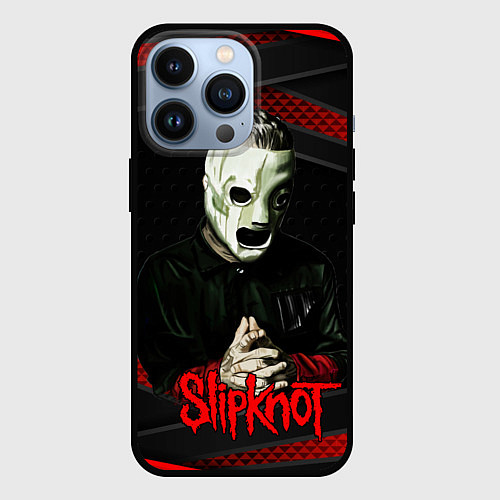 Чехол iPhone 13 Pro Slipknot black & red / 3D-Черный – фото 1