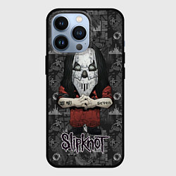 Чехол iPhone 13 Pro Slipknot серый абстрактный фон