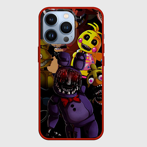 Чехол iPhone 13 Pro Fivе Nights аt Frеddys / 3D-Красный – фото 1