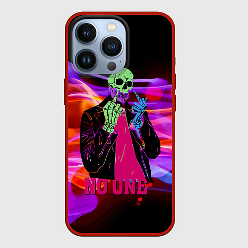 Чехол iPhone 13 Pro Никто - Skull - Flame / 3D-Красный – фото 1