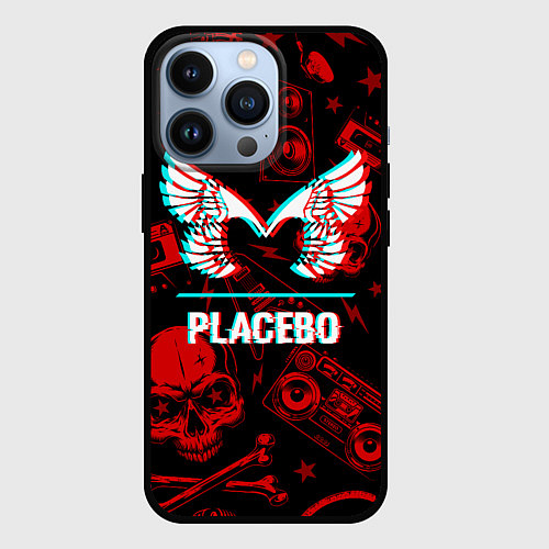 Чехол iPhone 13 Pro Placebo rock glitch / 3D-Черный – фото 1