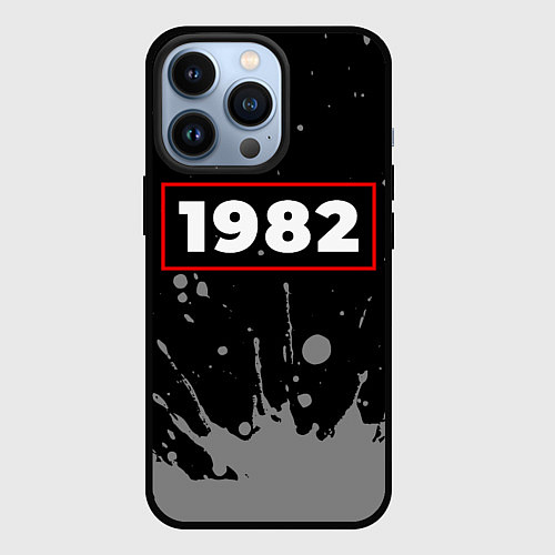 Чехол iPhone 13 Pro 1982 - в красной рамке на темном / 3D-Черный – фото 1
