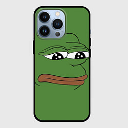 Чехол для iPhone 13 Pro Лягушонок Pepe грустит, цвет: 3D-черный