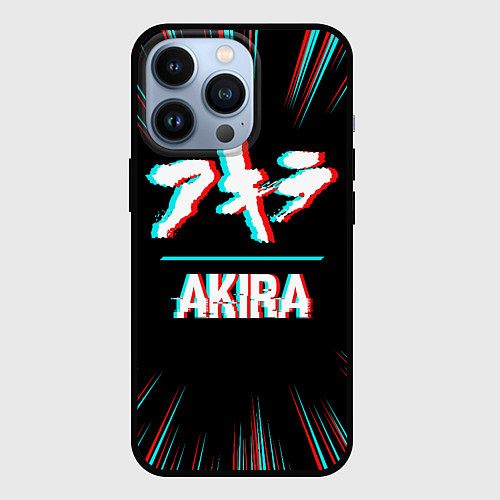 Чехол iPhone 13 Pro Символ Akira в стиле glitch на темном фоне / 3D-Черный – фото 1