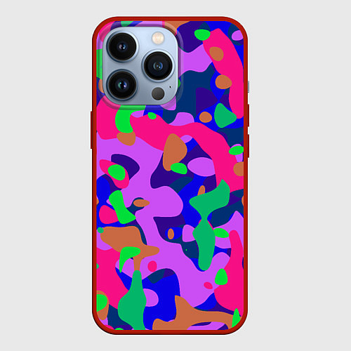 Чехол iPhone 13 Pro Абстракция в неоновых цветах / 3D-Красный – фото 1