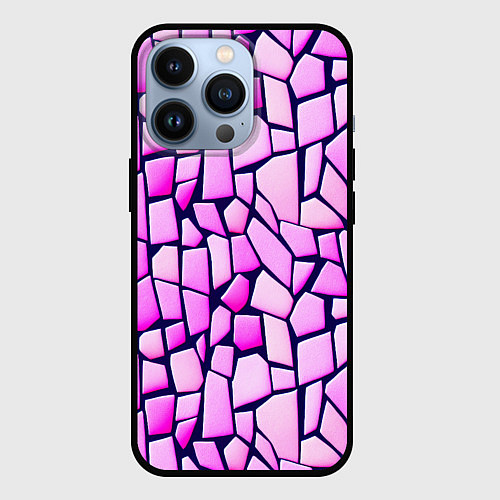 Чехол iPhone 13 Pro Абстрактная мозаика - паттерн / 3D-Черный – фото 1