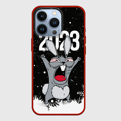 Чехол iPhone 13 Pro Злой кролик 2023 / 3D-Красный – фото 1