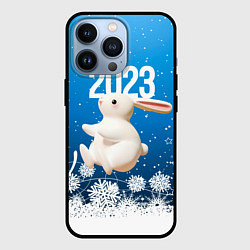 Чехол для iPhone 13 Pro Белый большой кролик, цвет: 3D-черный
