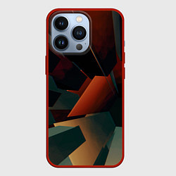 Чехол для iPhone 13 Pro Геометрические абстрактные линии и столбы, цвет: 3D-красный