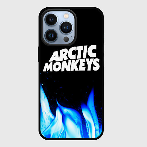 Чехол iPhone 13 Pro Arctic Monkeys blue fire / 3D-Черный – фото 1