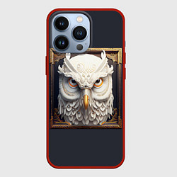 Чехол iPhone 13 Pro Белая сова - барельеф в раме