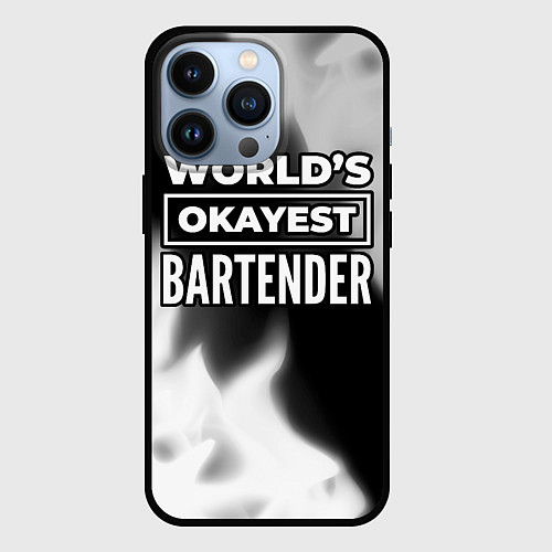 Чехол iPhone 13 Pro Worlds okayest bartender - dark / 3D-Черный – фото 1