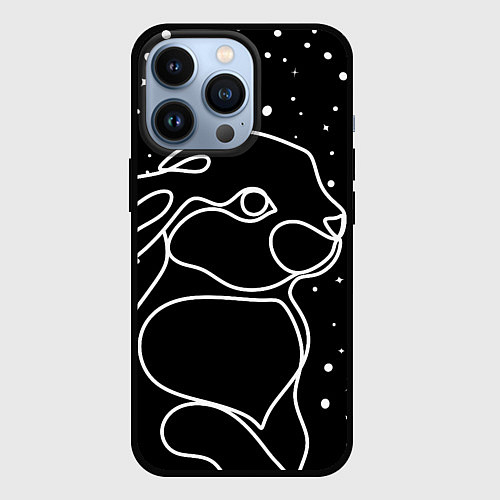 Чехол iPhone 13 Pro Кролик и снегопад / 3D-Черный – фото 1