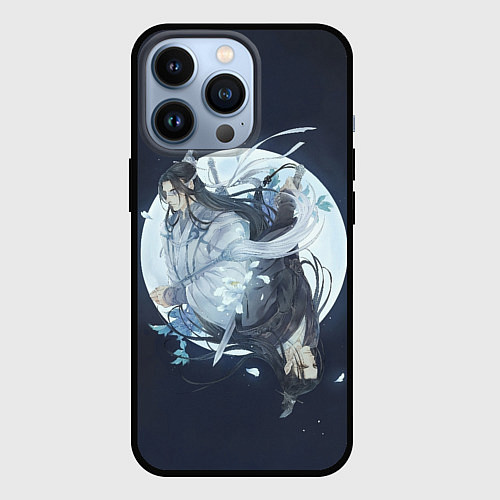 Чехол iPhone 13 Pro Ванцзи Усянь и Луна - Магистр дьявольского культа / 3D-Черный – фото 1