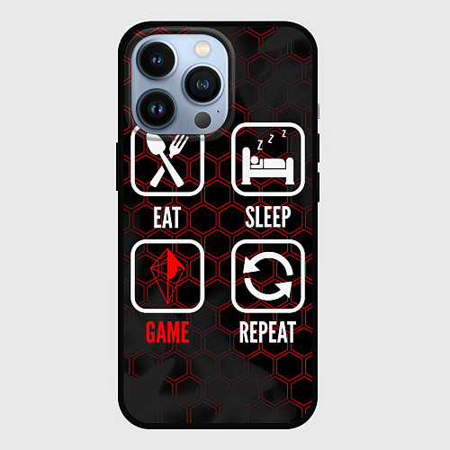 Чехол iPhone 13 Pro Eat, sleep, No Mans Sky, repeat / 3D-Черный – фото 1