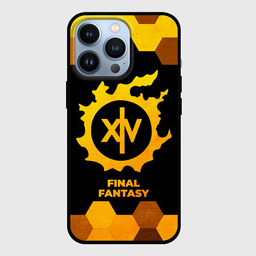 Чехол iPhone 13 Pro Final Fantasy - gold gradient / 3D-Черный – фото 1