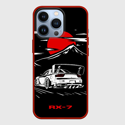 Чехол iPhone 13 Pro Мазда RX - 7 JDM Style / 3D-Красный – фото 1