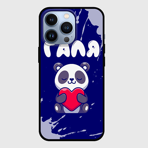 Чехол iPhone 13 Pro Галя панда с сердечком / 3D-Черный – фото 1