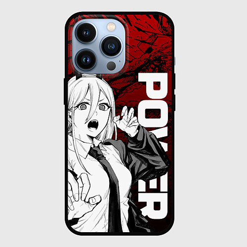 Чехол iPhone 13 Pro Пауэр : Человек-бензопила / 3D-Черный – фото 1