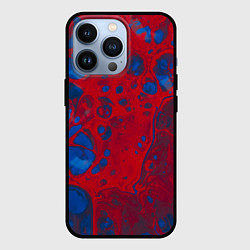 Чехол iPhone 13 Pro Красно-синие разводы