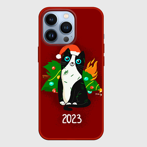 Чехол iPhone 13 Pro Символ кота / 3D-Красный – фото 1