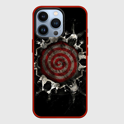 Чехол iPhone 13 Pro Спираль арт / 3D-Красный – фото 1