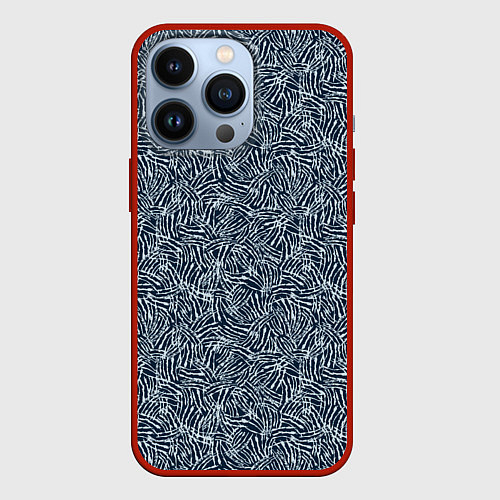 Чехол iPhone 13 Pro Полоска скетч / 3D-Красный – фото 1
