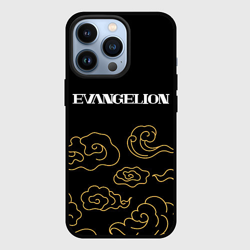 Чехол iPhone 13 Pro Evangelion anime clouds / 3D-Черный – фото 1