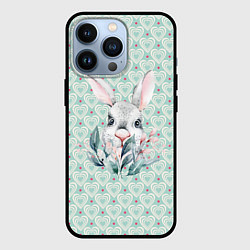 Чехол iPhone 13 Pro Кролик в цветах