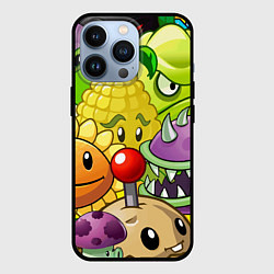 Чехол для iPhone 13 Pro Растения против зомби, цвет: 3D-черный