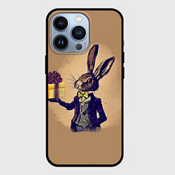 Чехол iPhone 13 Pro Кролик в костюме с подарком