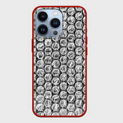 Чехол для iPhone 13 Pro Пупырка - текстура, цвет: 3D-красный