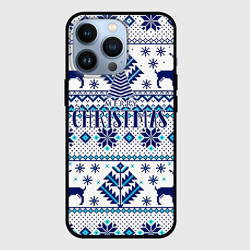 Чехол iPhone 13 Pro Happy new year, merry christmas / 3D-Черный – фото 1