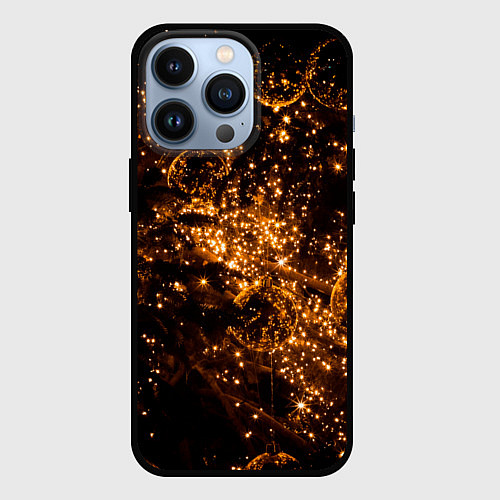 Чехол iPhone 13 Pro Праздничная мишура / 3D-Черный – фото 1