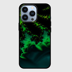 Чехол для iPhone 13 Pro Фрактал зеленая ёлочка, цвет: 3D-черный