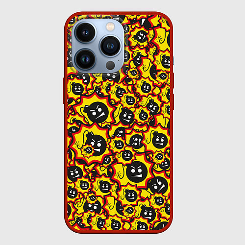 Чехол iPhone 13 Pro Serious Sam logo pattern / 3D-Красный – фото 1