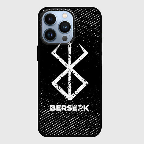 Чехол iPhone 13 Pro Berserk с потертостями на темном фоне / 3D-Черный – фото 1