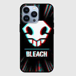 Чехол iPhone 13 Pro Символ Bleach в стиле glitch на темном фоне