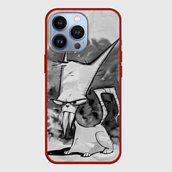 Чехол для iPhone 13 Pro Кот зловред - червяк джим, цвет: 3D-красный